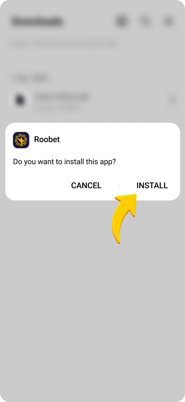 Click on installation button to get Roobet android app.
