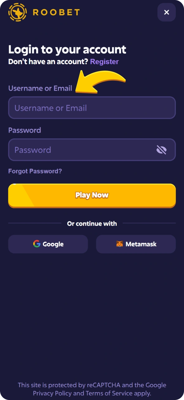 Launch Roobet iOS app and login to start betting.