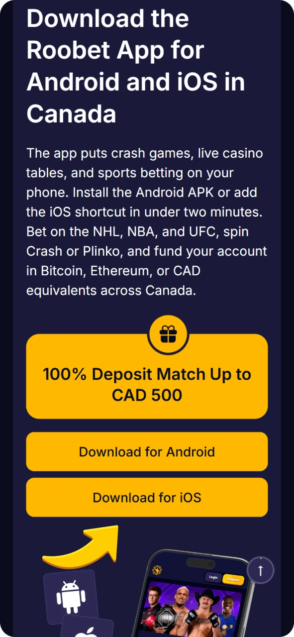 Go to Roobet website from this page to get iOS app.