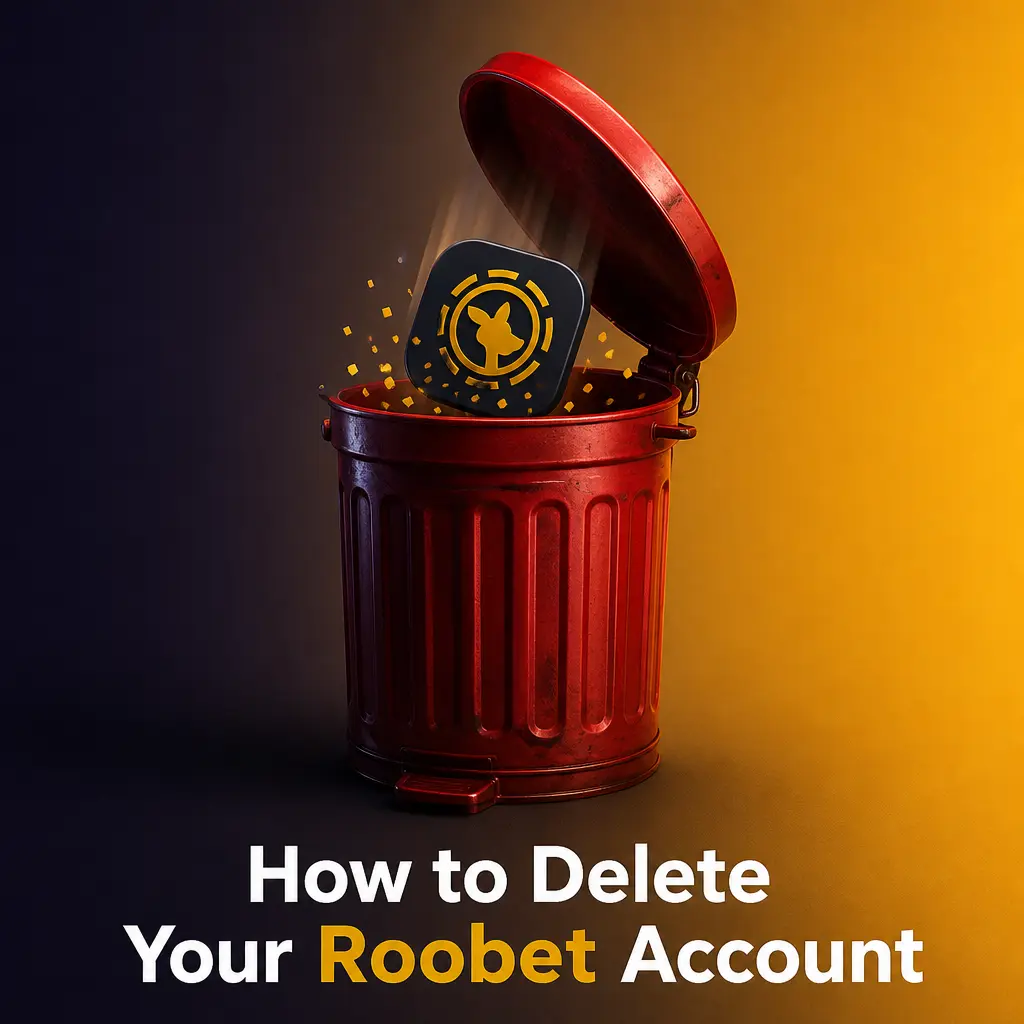 Step-by-step guide showing how to delete or self-exclude a Roobet account through customer support