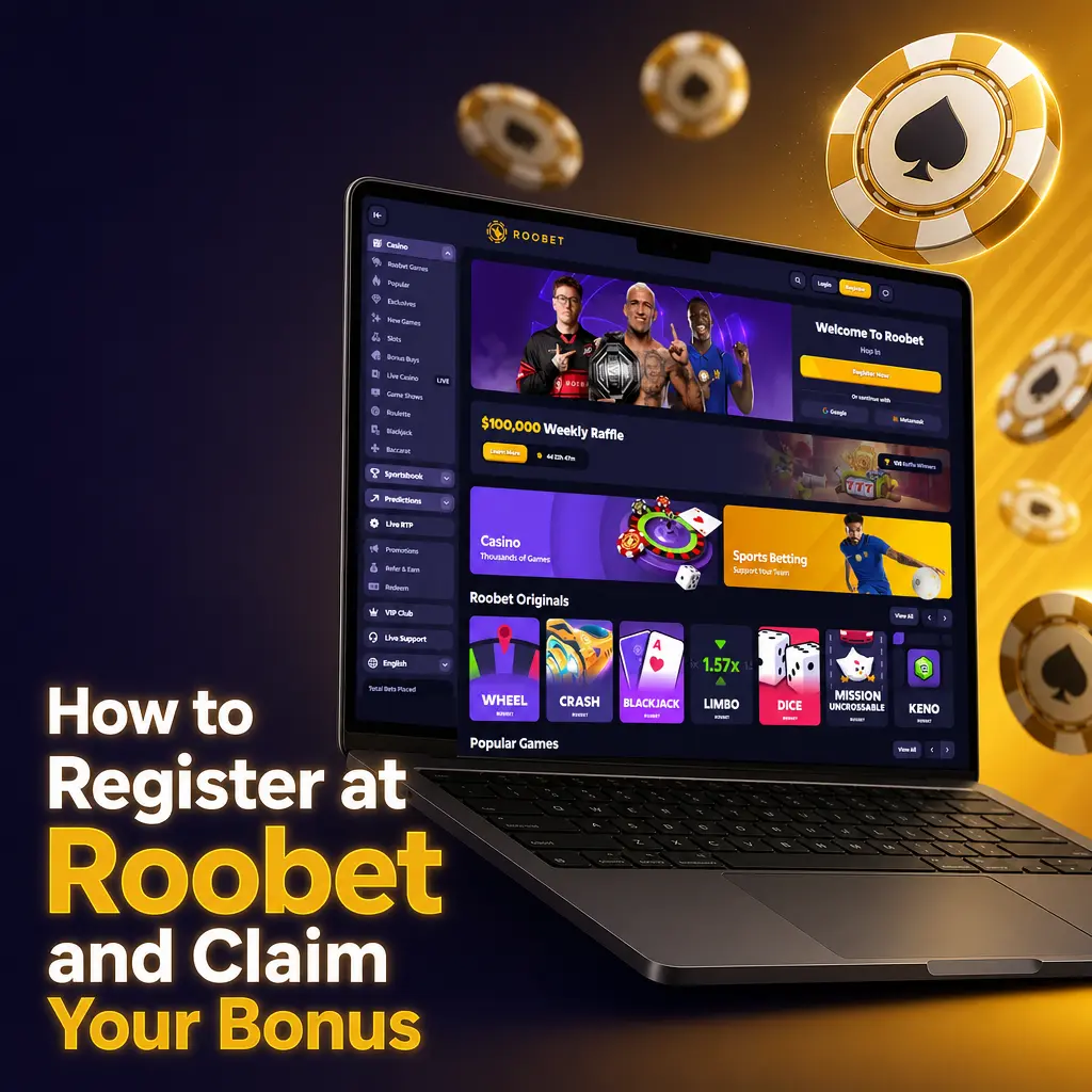 Step-by-step guide to registering at Roobet, verifying your account, and claiming your bonus after your first deposit.