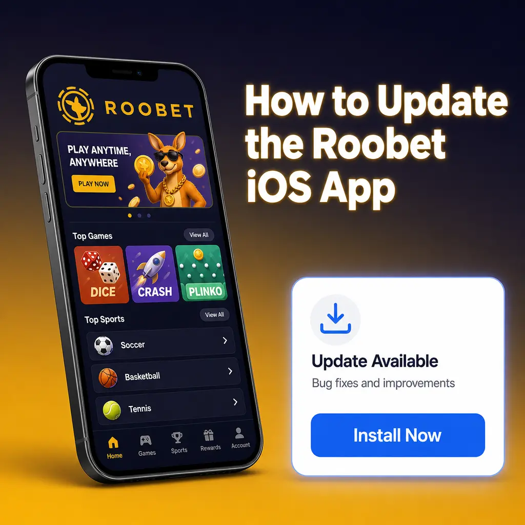 Steps to update the Roobet iOS home screen shortcut for fresh odds, slots, and security patches in Safari.