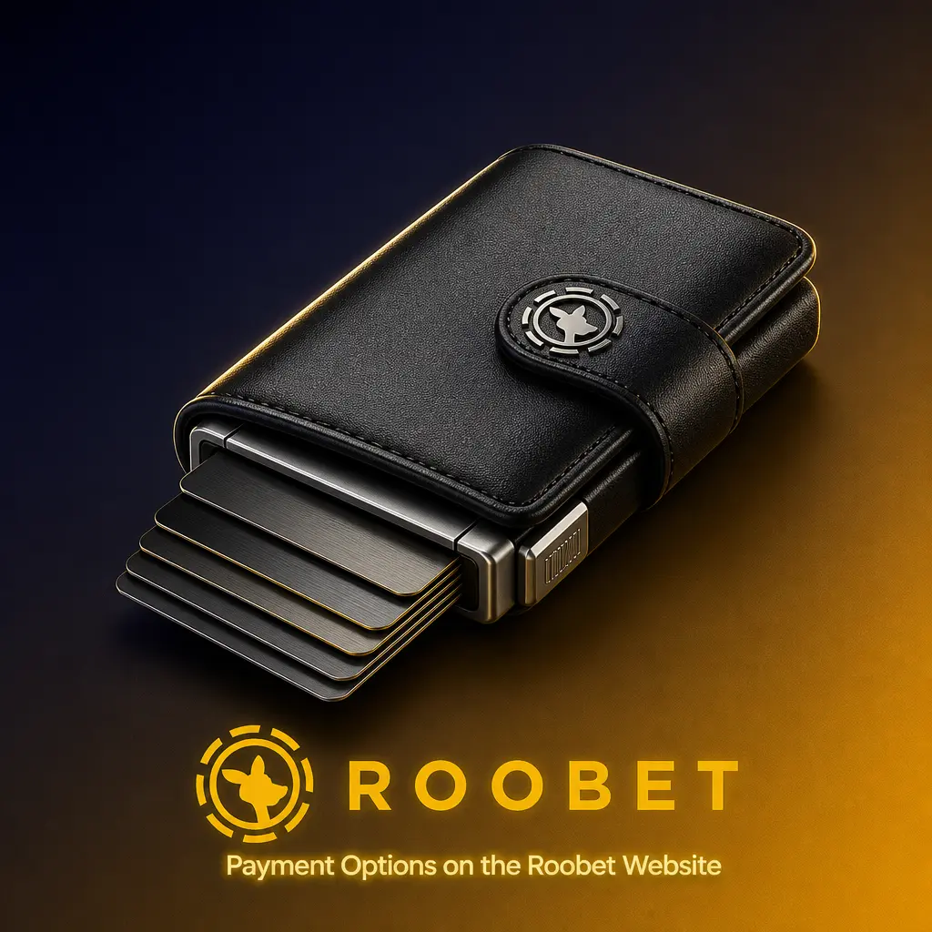 Table of payment options on Roobet showing crypto and card deposit/withdrawal limits, times, and fees