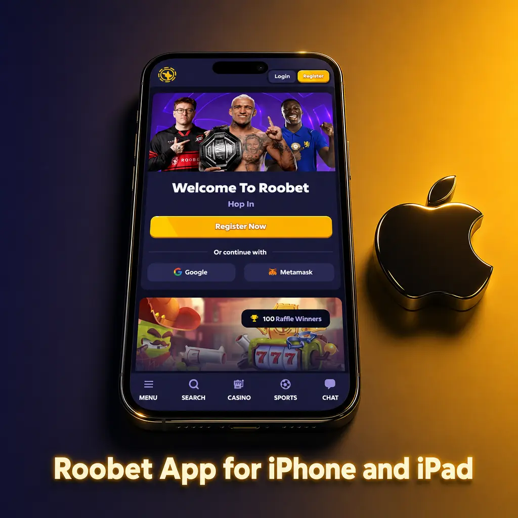 Free Roobet app for iPhone and iPad with full desktop game library, compatible with iOS 13.0 and newer devices.
