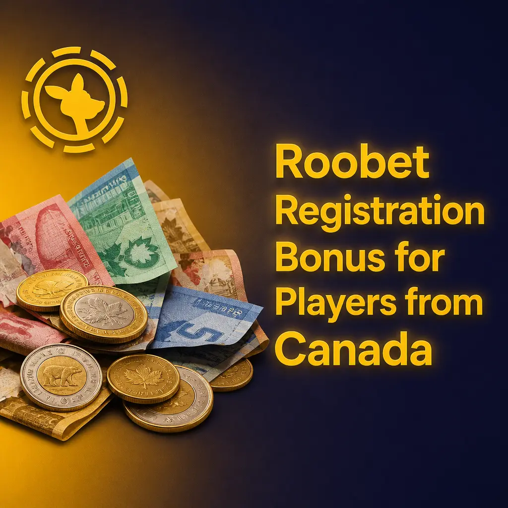 Roobet Canada welcome bonus: 100% casino match up to CAD 500 plus CAD 50 free sports bet for new players.