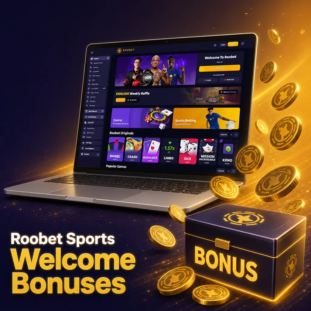 Roobet Canada sportsbook welcome bonuses: bonus bet on first loss, acca boost up to 50%, and weekly odds boost token