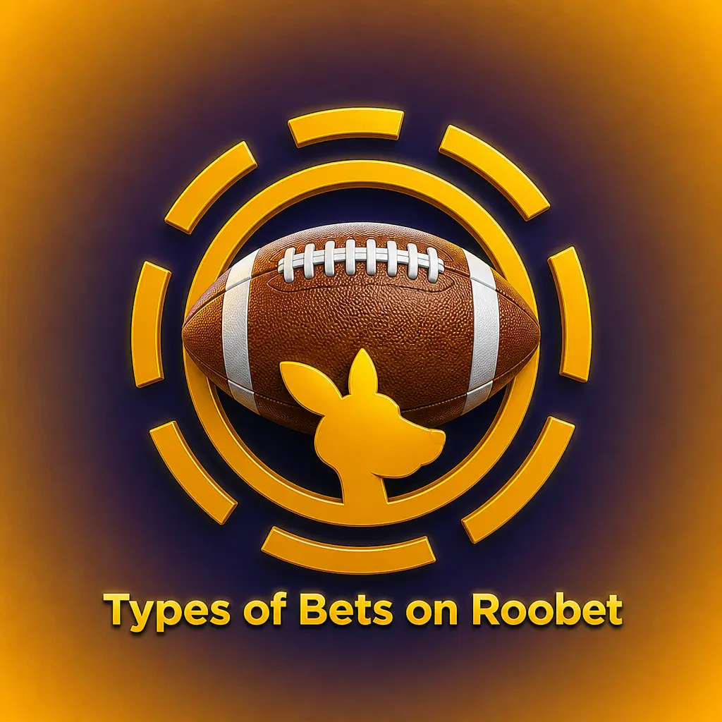 Diagram showing Roobet's three bet types: Single, System, and Express (Parlay) options for different risk levels.